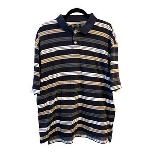 Nike Men’s Striped Golf Shirt Black Gray Size L